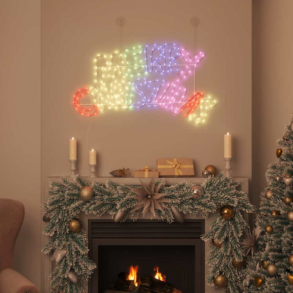 vidaXL Χριστουγεννιάτικη Πινακίδα με 240 LED Πολύχρωμο 100 x 50 cm PVC