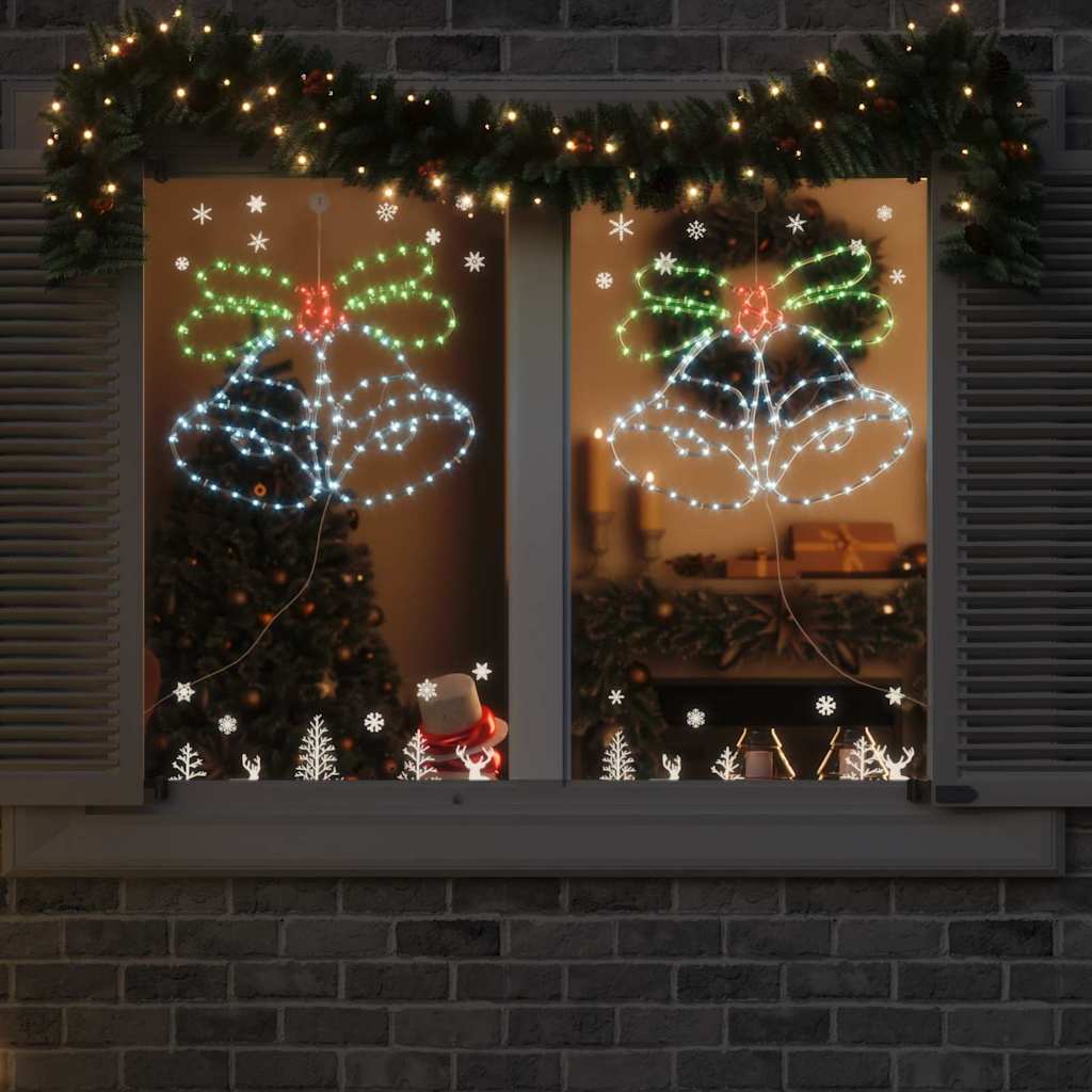 vidaXL Χριστουγεννιάτικη Καμπάνα με 144 LED Πολύχρωμο 56 x 46 εκ. PVC