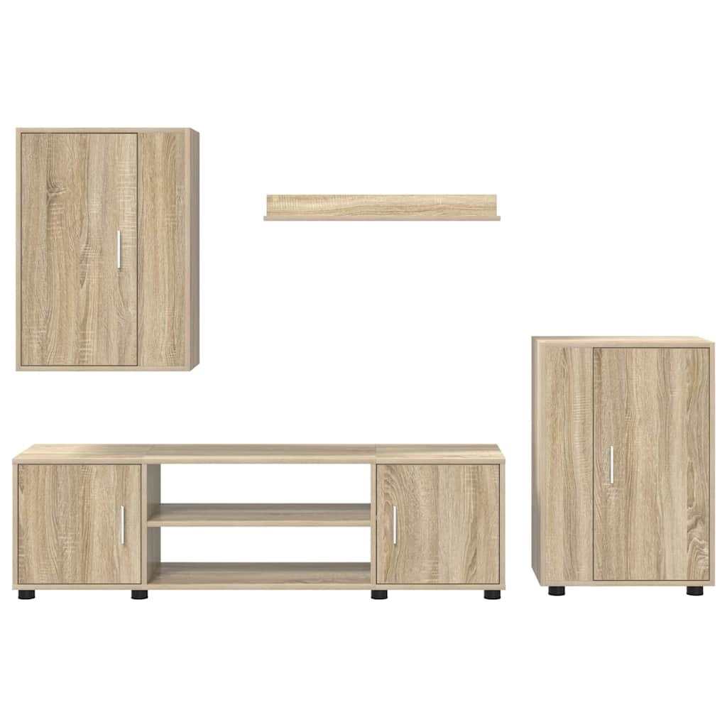 vidaXL Σετ 4 τεμαχίων για ντουλάπα τηλεόρασης 4 pcs Sonoma Δρυς