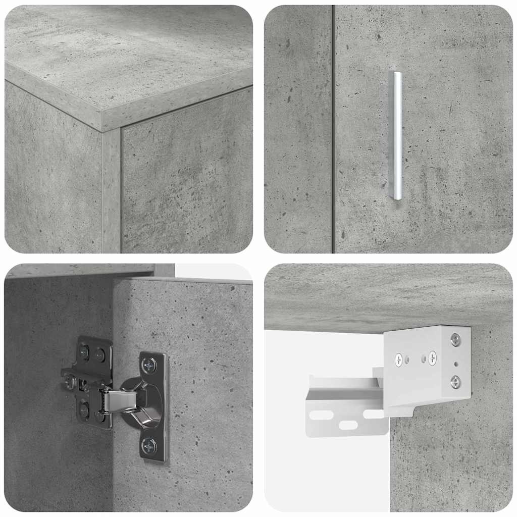 vidaXL Σετ 4 τεμαχίων για ντουλάπα τηλεόρασης 4 pcs Γκρι σκυροδέματος