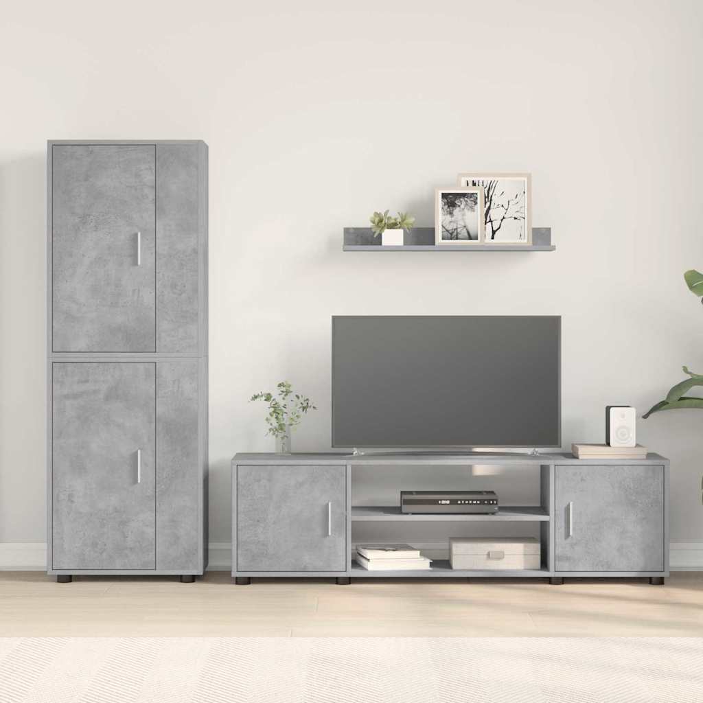 vidaXL Σετ 4 τεμαχίων για ντουλάπα τηλεόρασης 4 pcs Γκρι σκυροδέματος