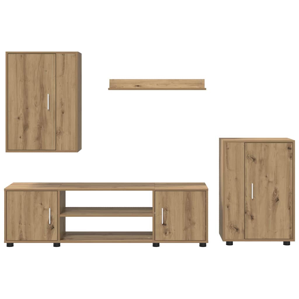 vidaXL Σετ 4 τεμαχίων για ντουλάπα τηλεόρασης 4 pcs artisan δρυς