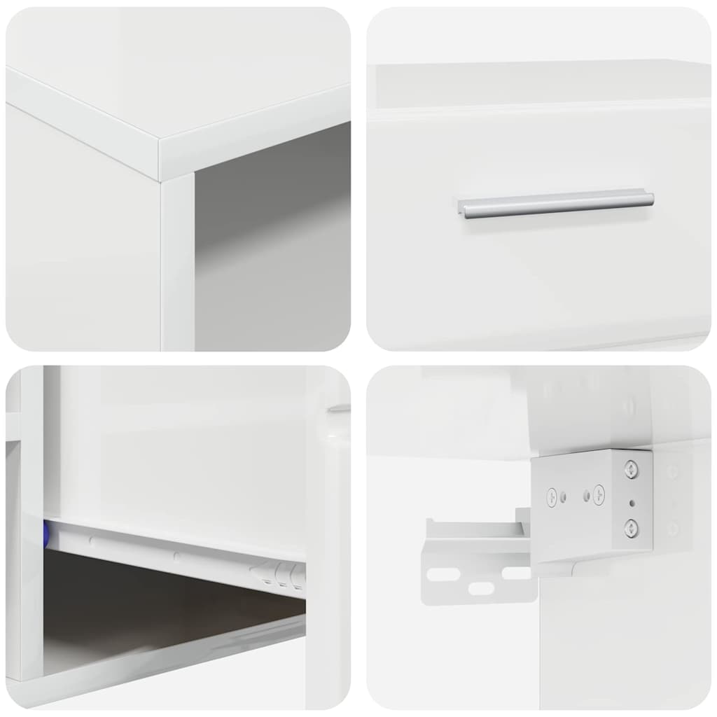 vidaXL Σετ επίπλου τηλεόρασης FLORIN 3 pcs Υψηλής γυαλάδας λευκό