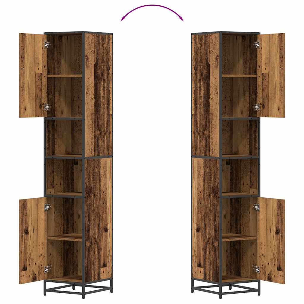 vidaXL Ντουλάπι Μπάνιου με ράφι Παλαιό ξύλο 35 x 37.5 x 188.5 εκατοστά