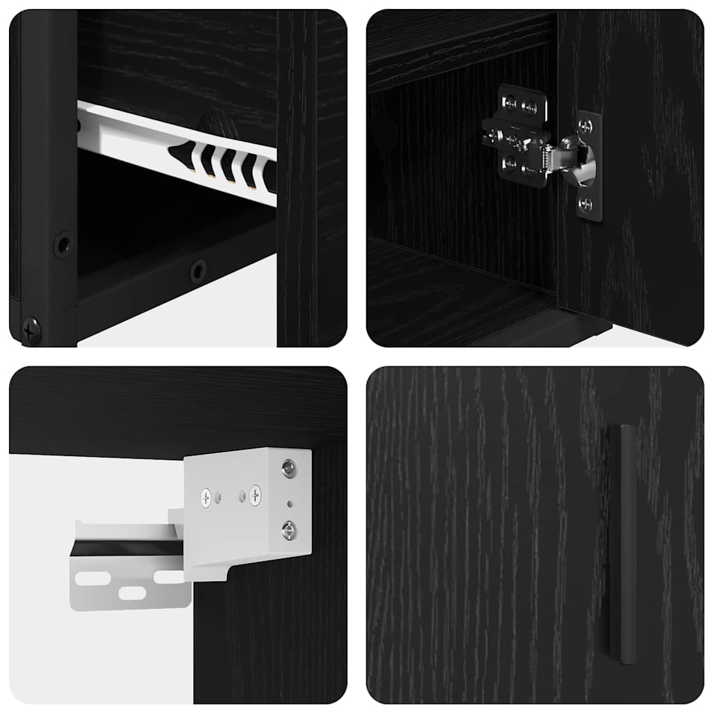 vidaXL Σετ Επίπλων Μπάνιου με συρτάρι 2 pcs Μαύρη δρυς 65 x 33 x 60 εκ