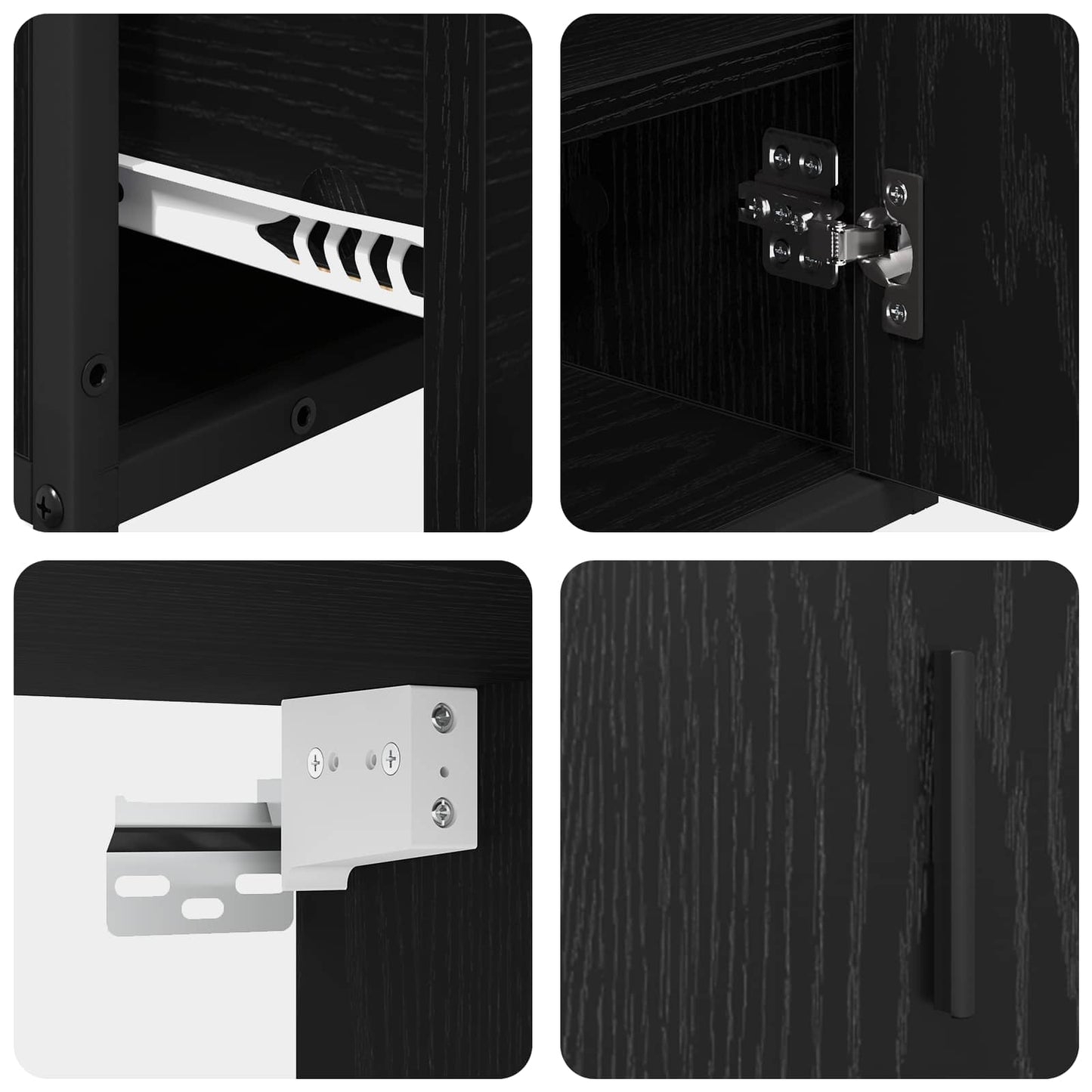 vidaXL Σετ Επίπλων Μπάνιου 2 τμχ. Μαύρη Οξυά 65 x 33 x 60 εκ