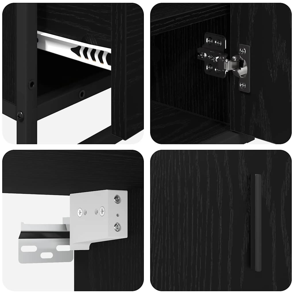 vidaXL Σετ Επίπλων Μπάνιου 3 pcs Μαύρη δρυς 35 x 37.5 x 100 εκ.