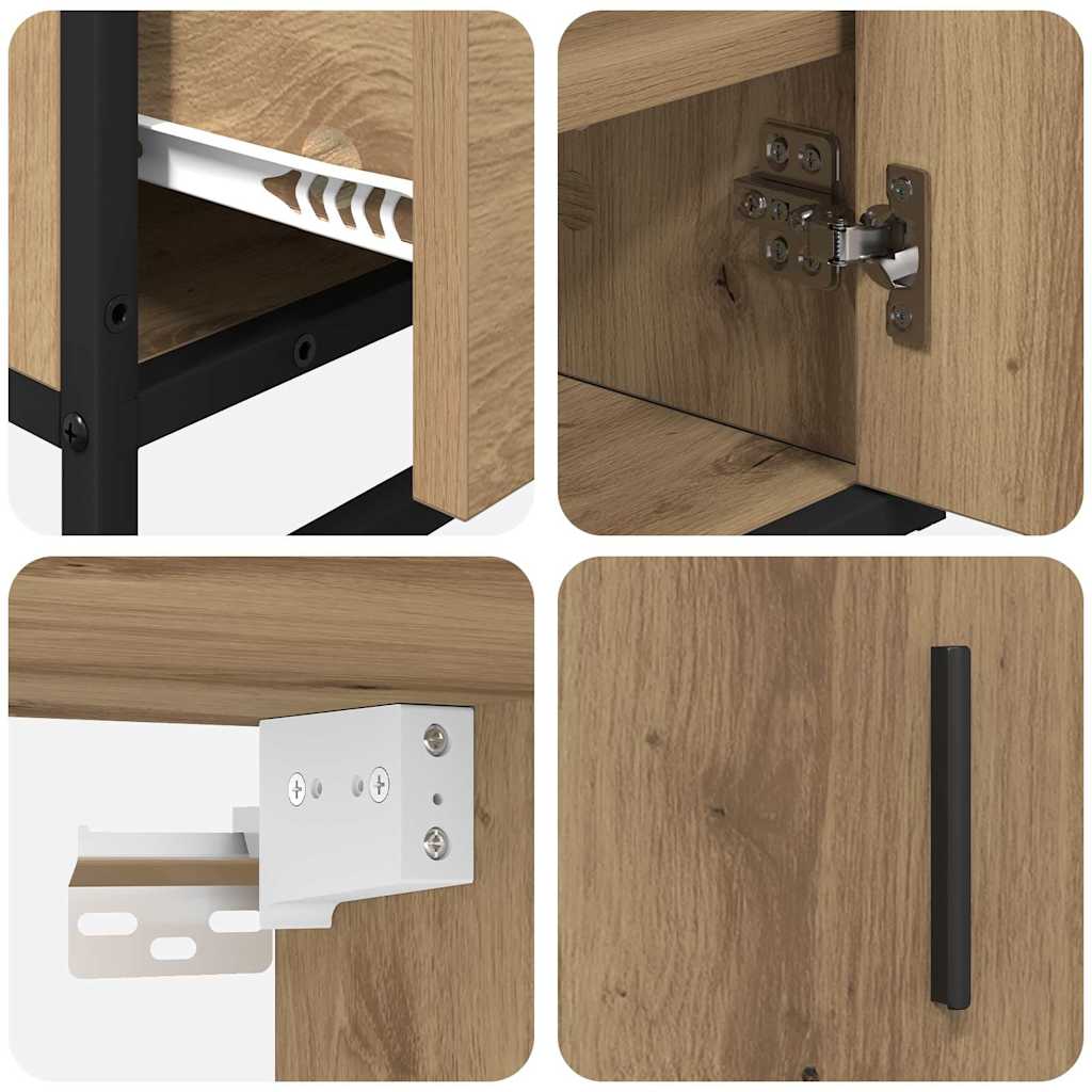 vidaXL Σετ Επίπλων Μπάνιου με πόρτα 3 pcs artisan δρυς 65 x 33 x 60 εκ