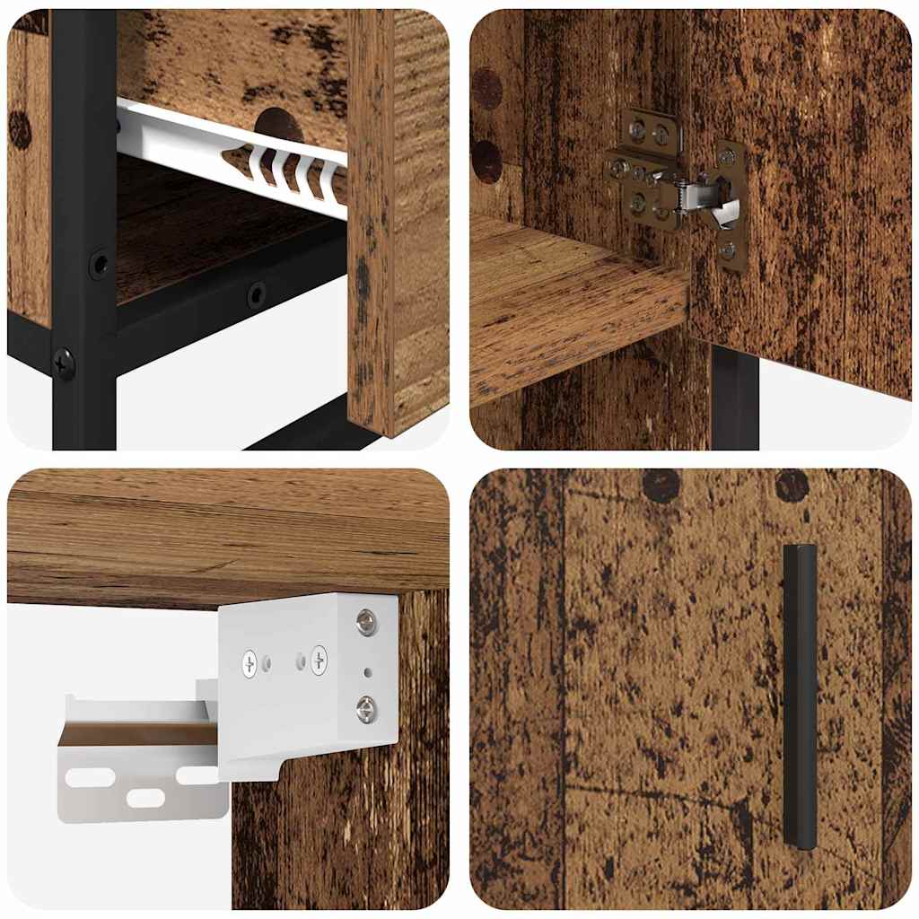 vidaXL Σετ Επίπλων Μπάνιου Επιτοίχιο 3 pcs Παλαιό ξύλο 65 x 33 x 60 εκ