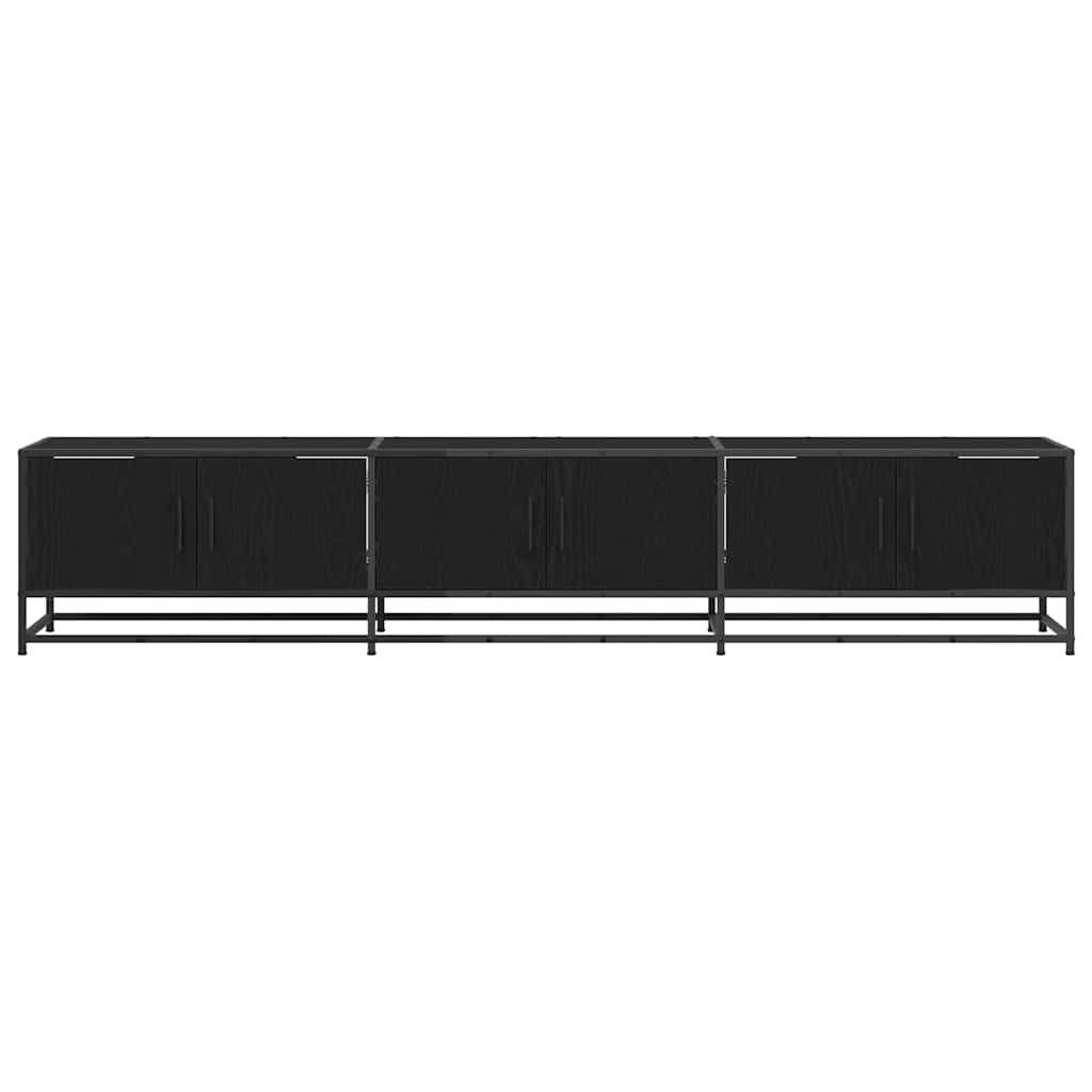 vidaXL Ντουλάπι TV Μαύρη δρυς 210 x 35 x 41 εκ Επεξεργασμένο ξύλο