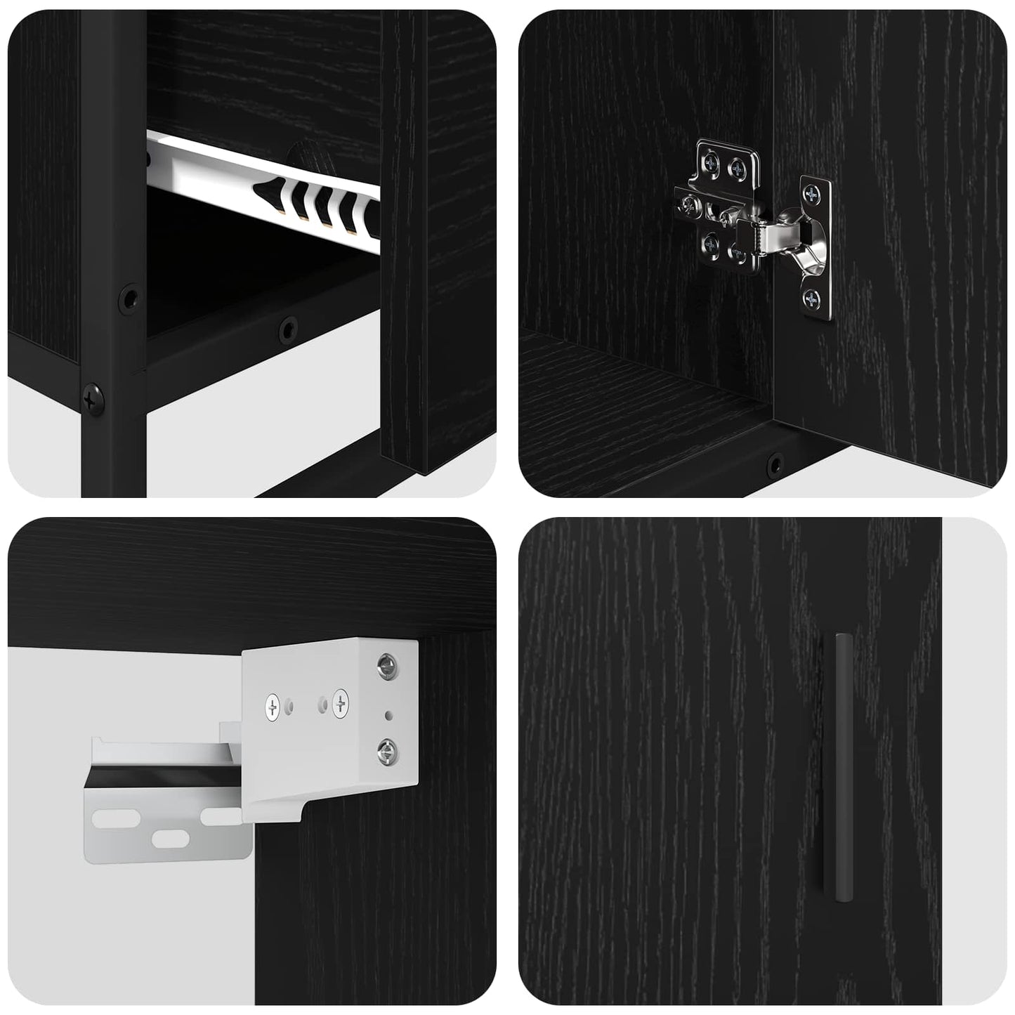 vidaXL Σετ Επίπλων Μπάνιου 3 τμχ. Μαύρη Οξυά 80 x 33 x 60 εκ