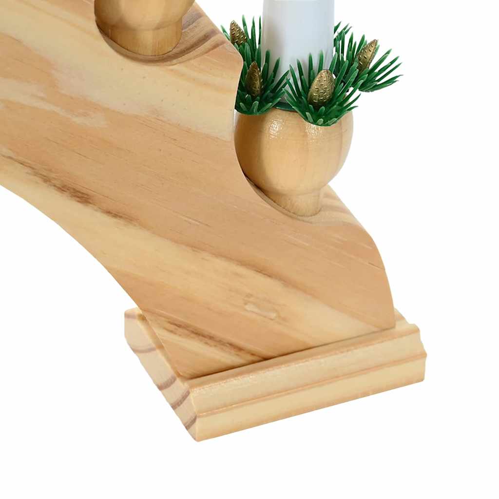 vidaXL Χριστουγεννιάτικος Κεφαλόσκαφος με 10 LED Κεριά 3 pcs Καφέ