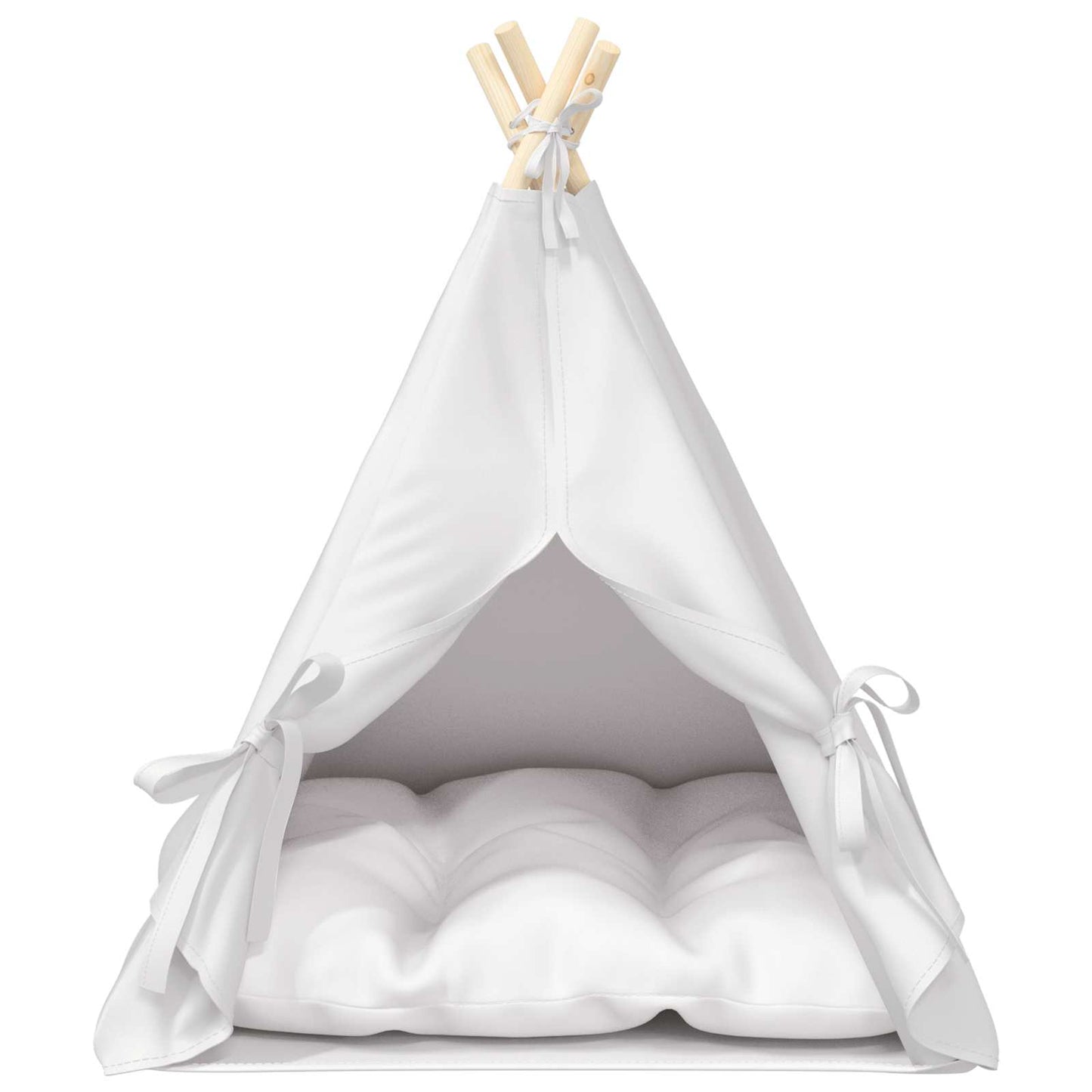 vidaXL Teepee για κατοικίδια με μαξιλάρι Λευκό 60 x 60 x 70 cm