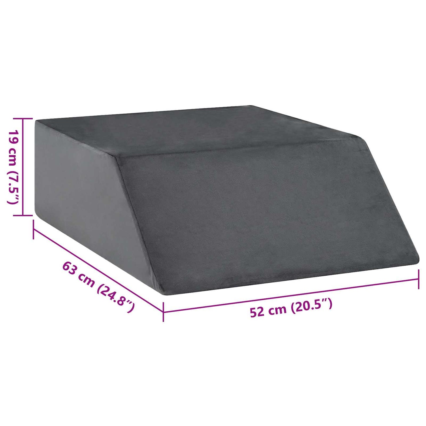 vidaXL Μαξιλάρι Ποδιών 63 x 52 x 19 εκ Σφιχτό PU Αφρός Γκρι