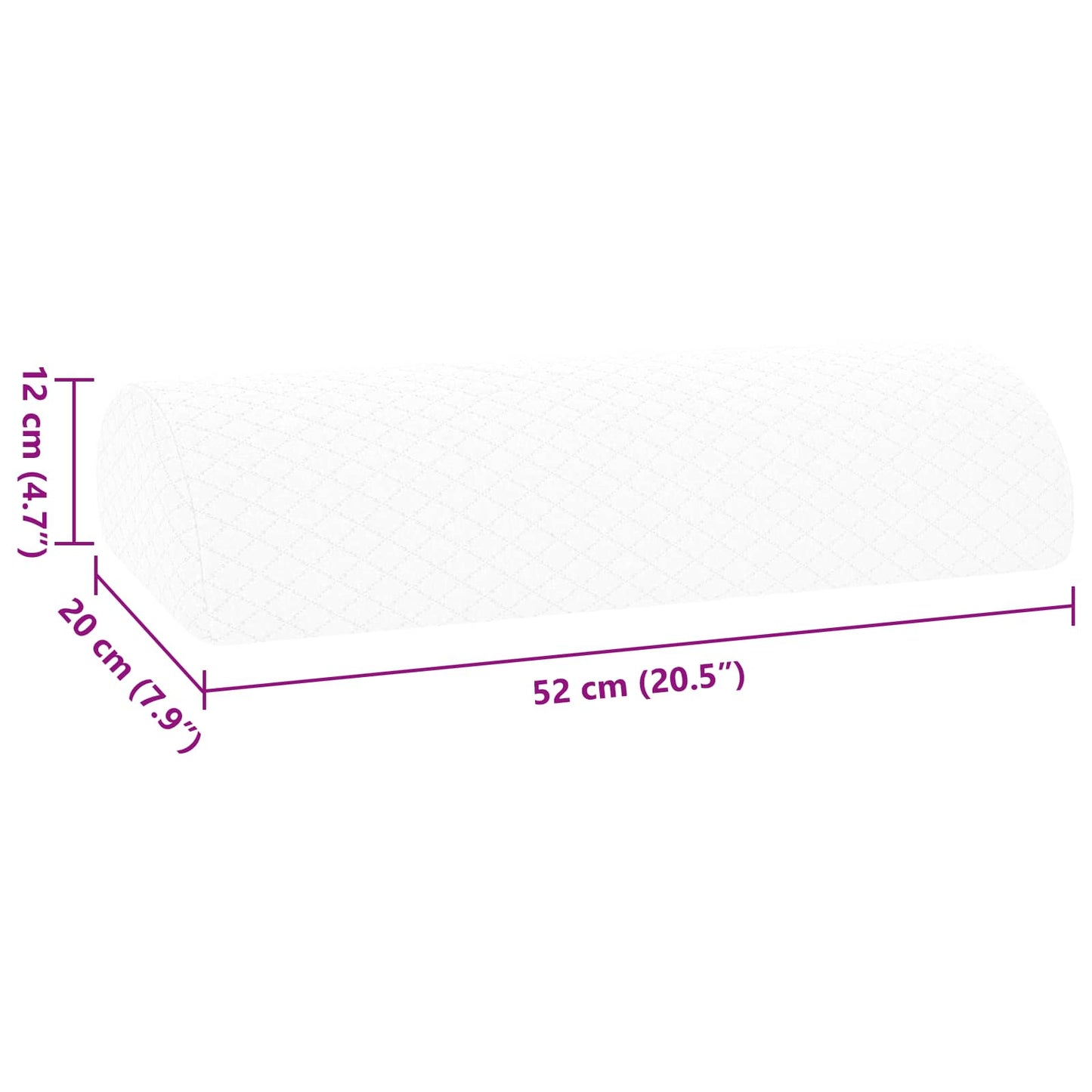 vidaXL Μαξιλάρι Ποδιών 52 x 20 x 12 εκ Μεσαίο Αφρός Μνήμης Λευκό