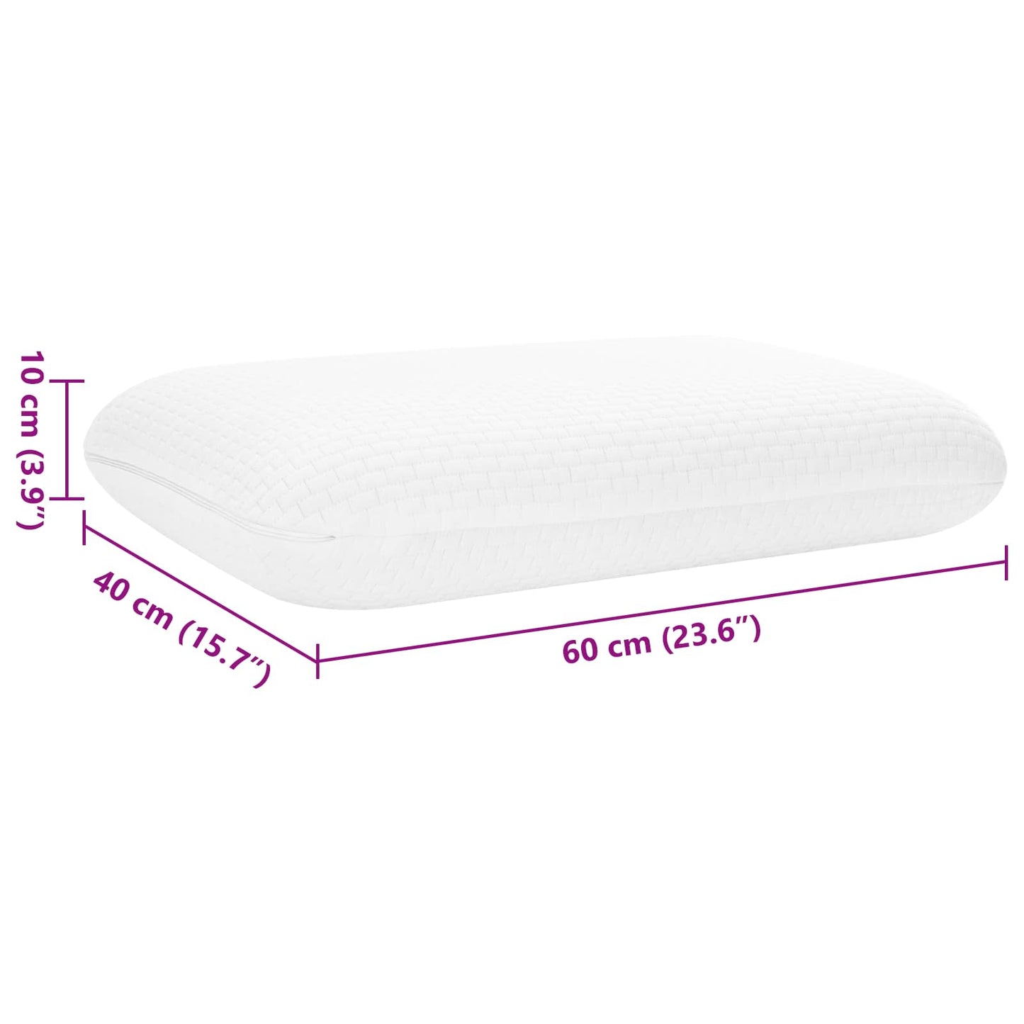vidaXL Μαξιλάρι Ύπνου 60 x 40 x 10 εκ Αφρός Μνήμης Λευκό