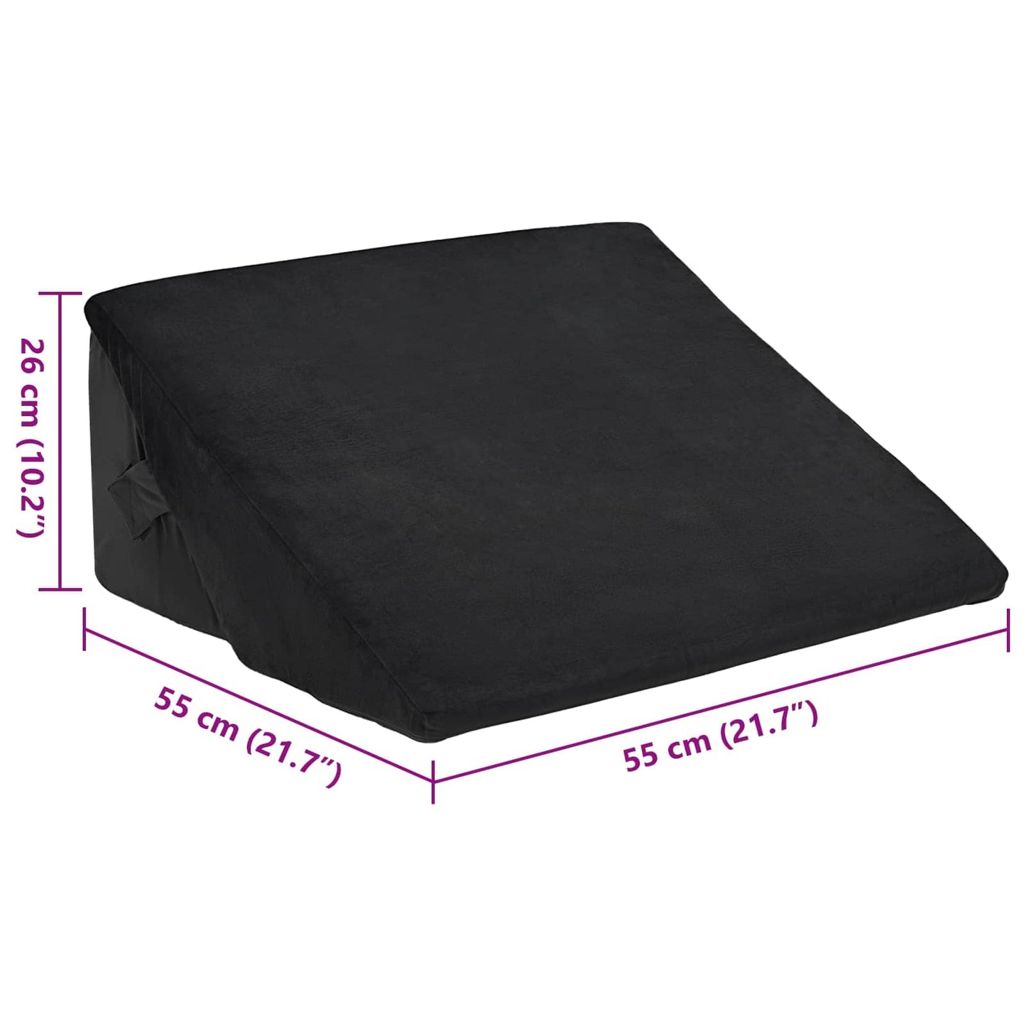 vidaXL Μαξιλάρι Γωνίας Μαύρο 55 x 55 x 26 εκ. Αφρός Μνήμης