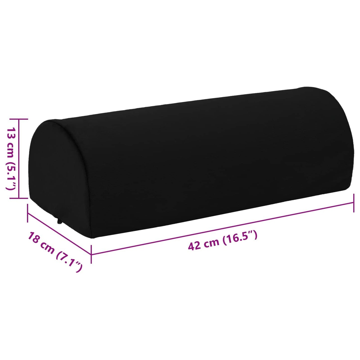 vidaXL Μαξιλάρι Στήριξης Ποδιών 42 x 18 x 13 εκ Σφιχτό PU Αφρός Μαύρο