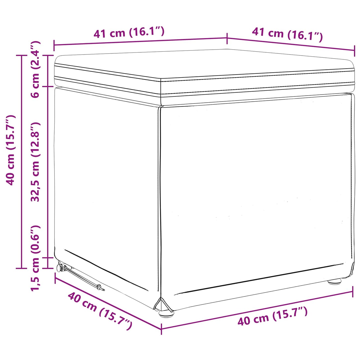vidaXL Σκαμνί Γκρι 41 x 41 x 40 εκ Ψεύτικο Δέρμα και Μηχανικά Ξύλα