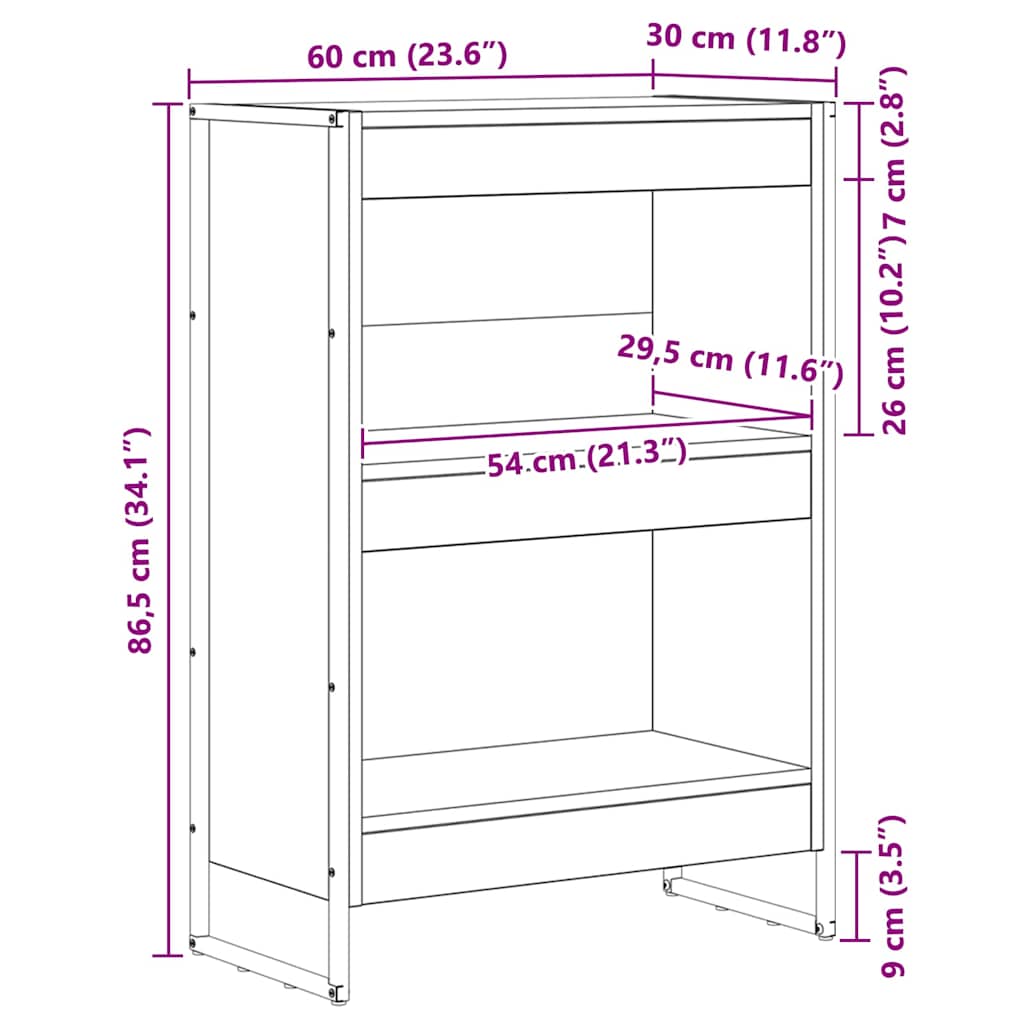 vidaXL Βιβλιοθήκη Σονόμα 80 x 30 x 155 εκ Επεξεργασμένο ξύλο