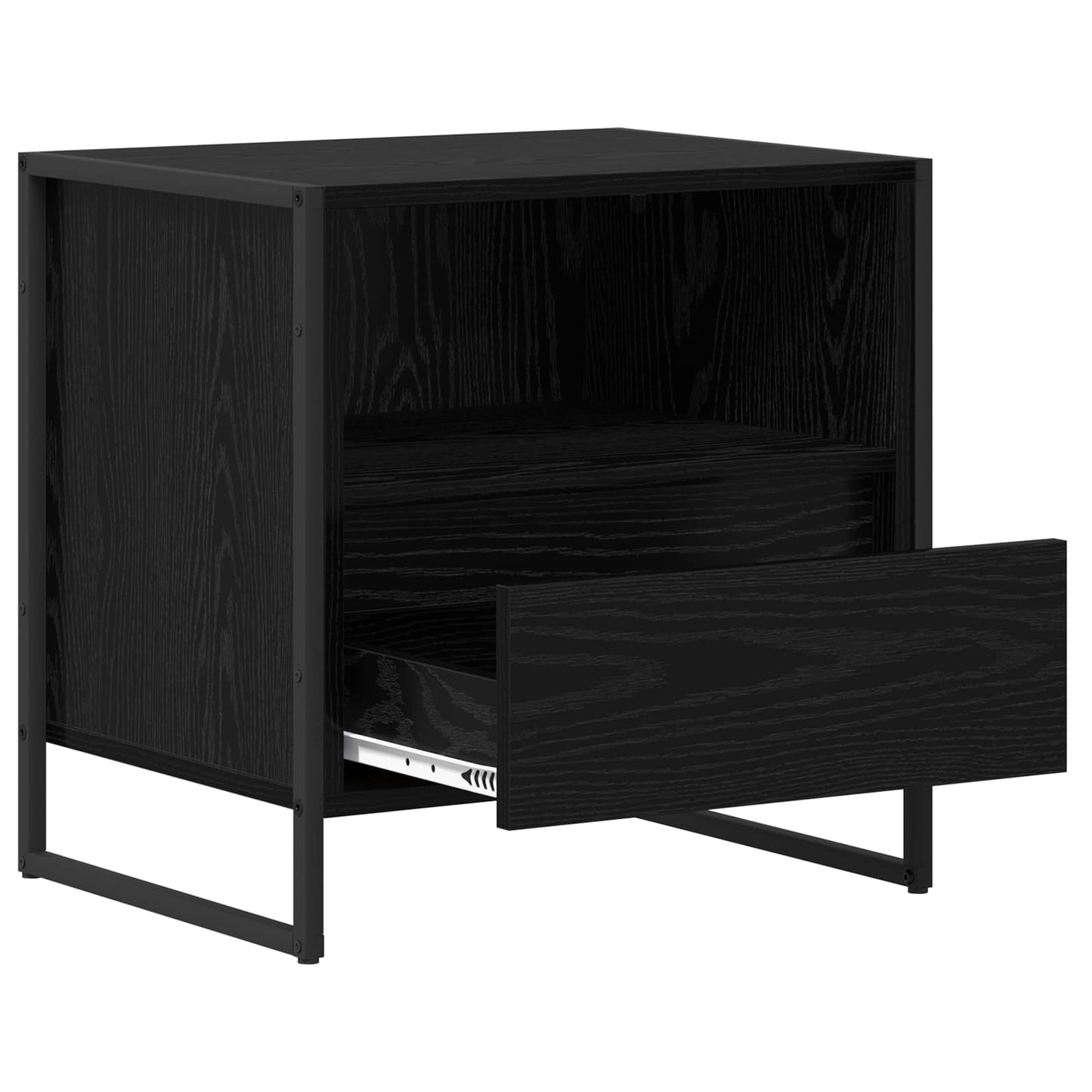 vidaXL Κομοδίνο 2 pcs Μαύρη Οξυά 50 x 39,5 x 50 εκ. Επεξεργασμένο ξύλο