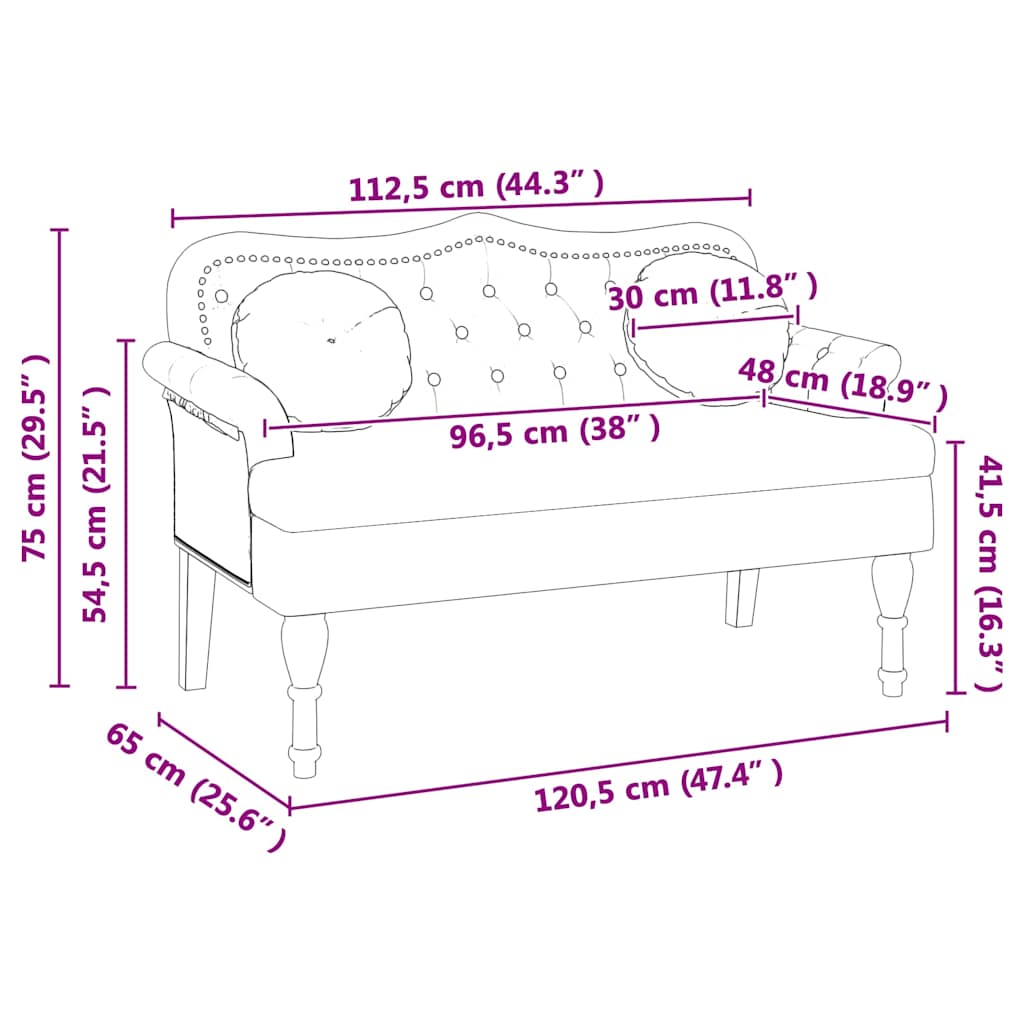 vidaXL Καναπές Chesterfield Λευκό 120,5 x 65 x 75 εκ. Τεχνητό Δέρμα
