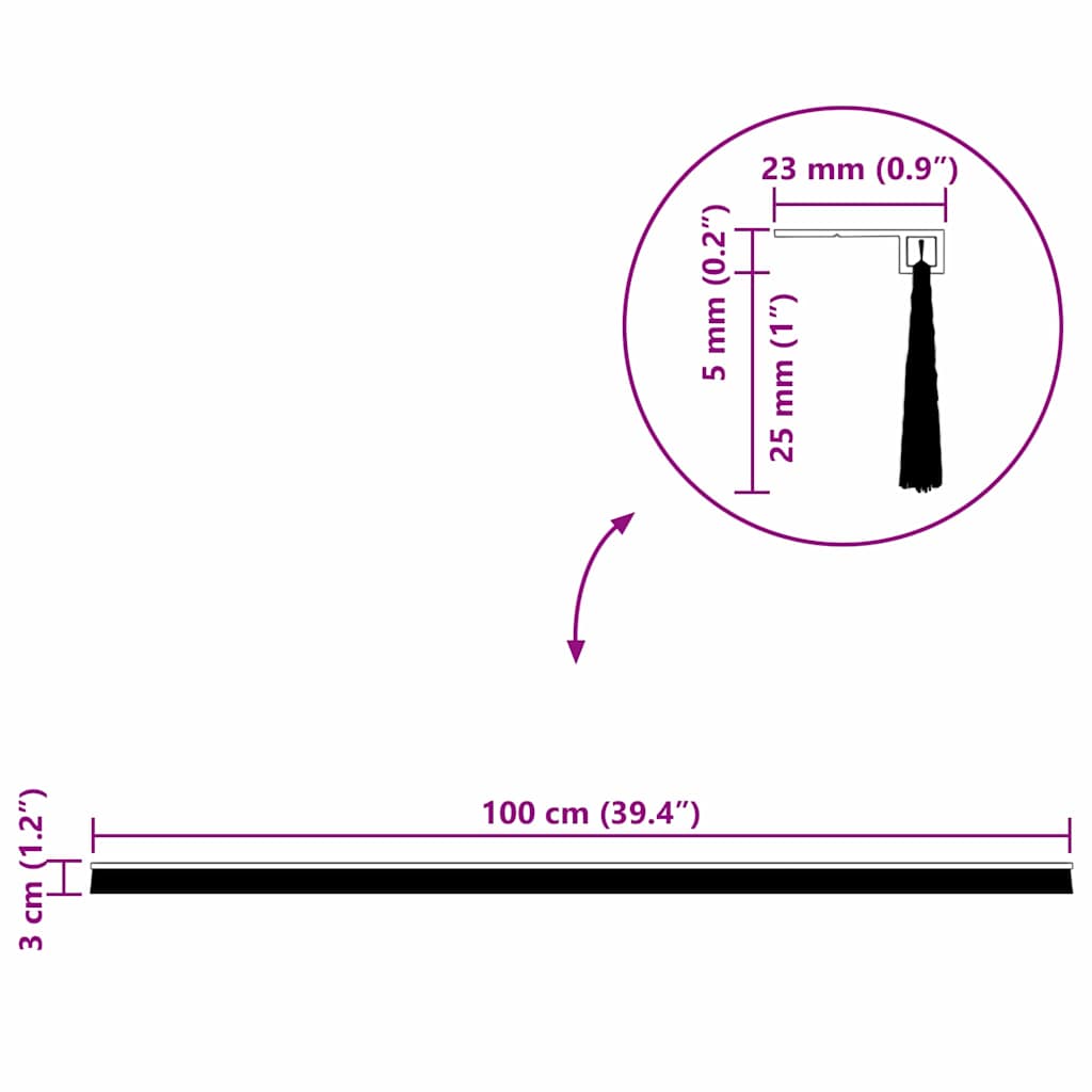 vidaXL Αυτοκόλλητες σφραγίδες πόρτας 2 pcs Λευκό 100 cm