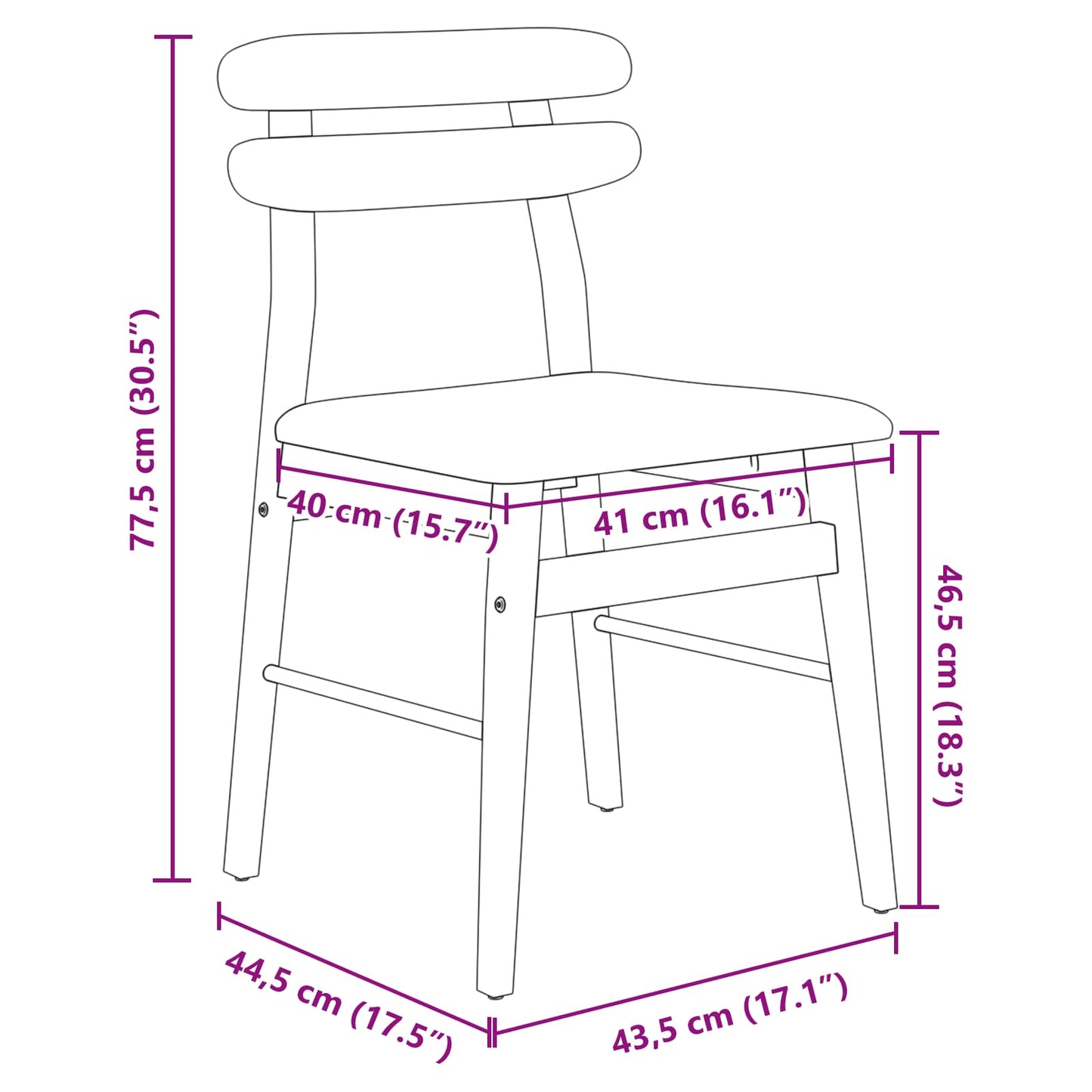vidaXL Καρέκλα τραπεζαρίας 2 pcs Ανοιχτό Καφέ και Μαύρο Στερεό ξύλο