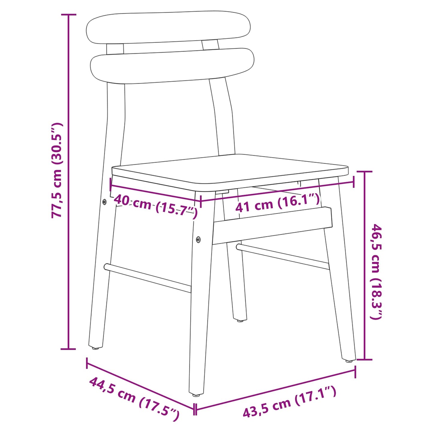vidaXL Καρέκλα τραπεζαρίας 2 pcs Λευκό και Φυσικό Στερεό Ξύλο Ραβέντι