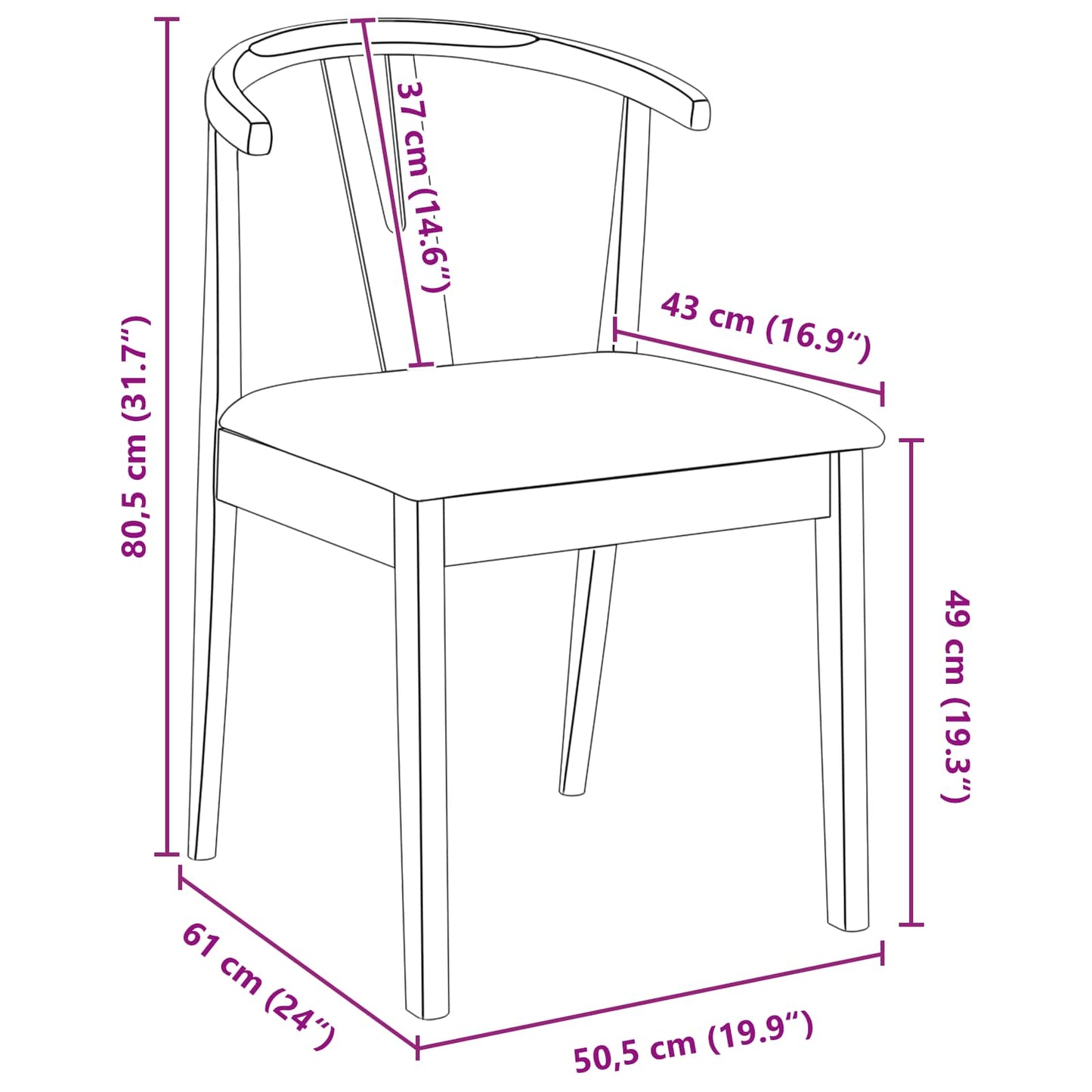 vidaXL Καρέκλα τραπεζαρίας 2 pcs Λευκό και Γκρι Στερεό Ξύλο Ραβέντι