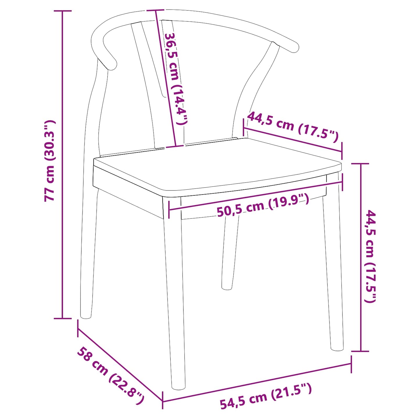 vidaXL Καρέκλα τραπεζαρίας 2 pcs Λευκό και Λευκό Στερεό Ξύλο Ραβέντι