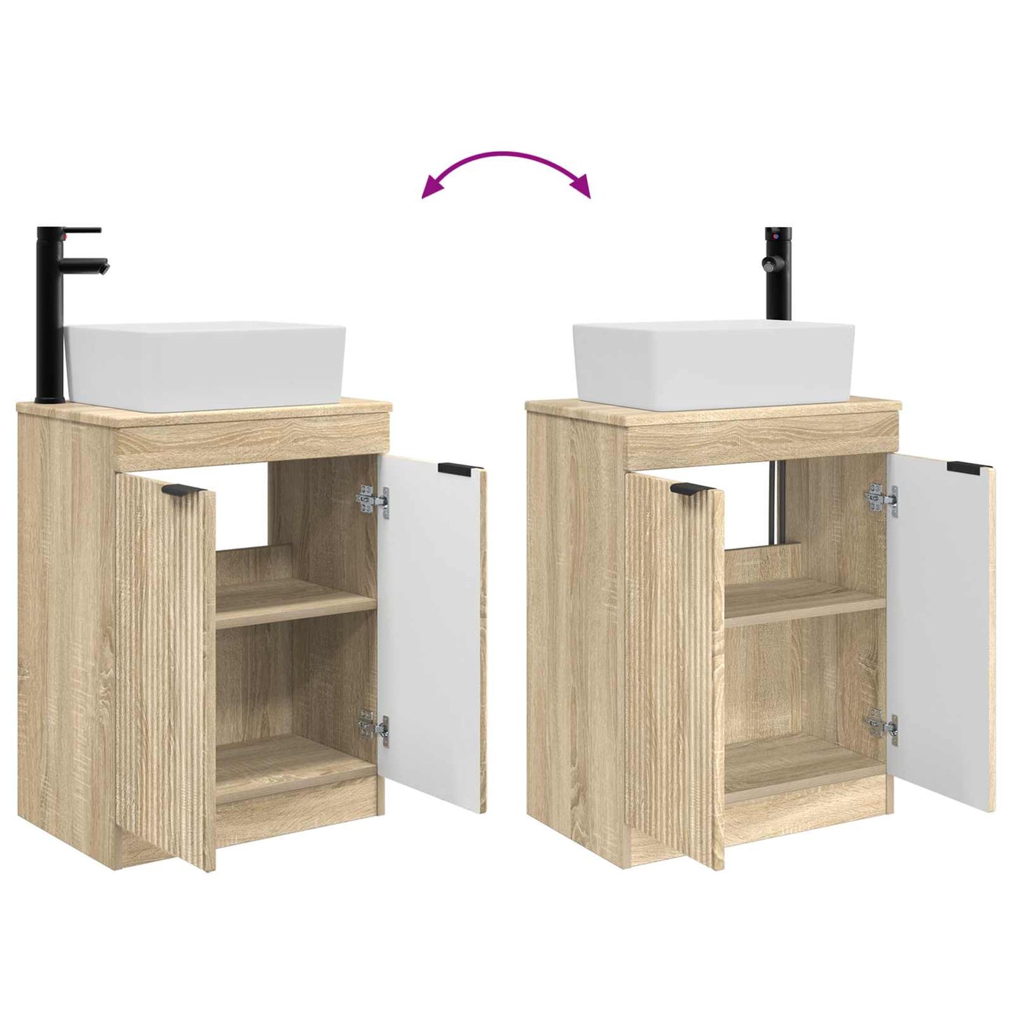 vidaXL Καθρέφτης μπάνιου με νιπτήρα Sonoma Δρυς 54 x 35 x 83 εκ