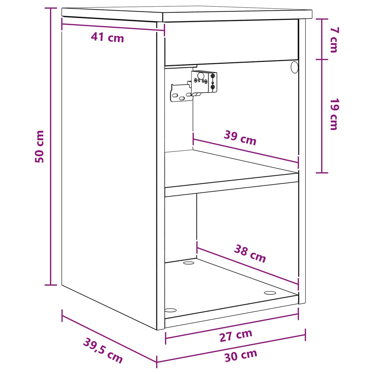 vidaXL Ντουλάπι Μπάνιου Ενδιάμεσο Γκρι Sonoma 30 x 35 x 50 εκ.
