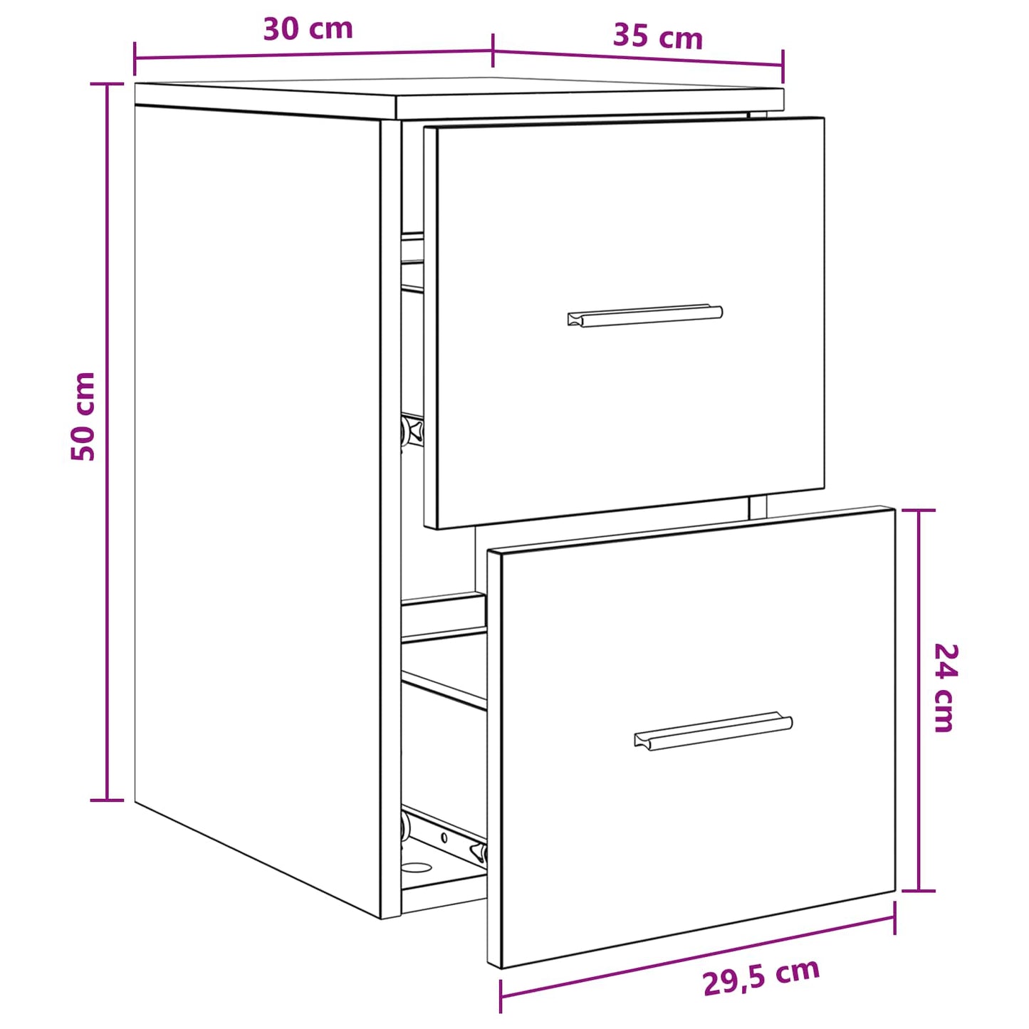vidaXL Ντουλάπι Μπάνιου Ενδιάμεσο Γκρι Sonoma 30 x 35 x 50 εκ.