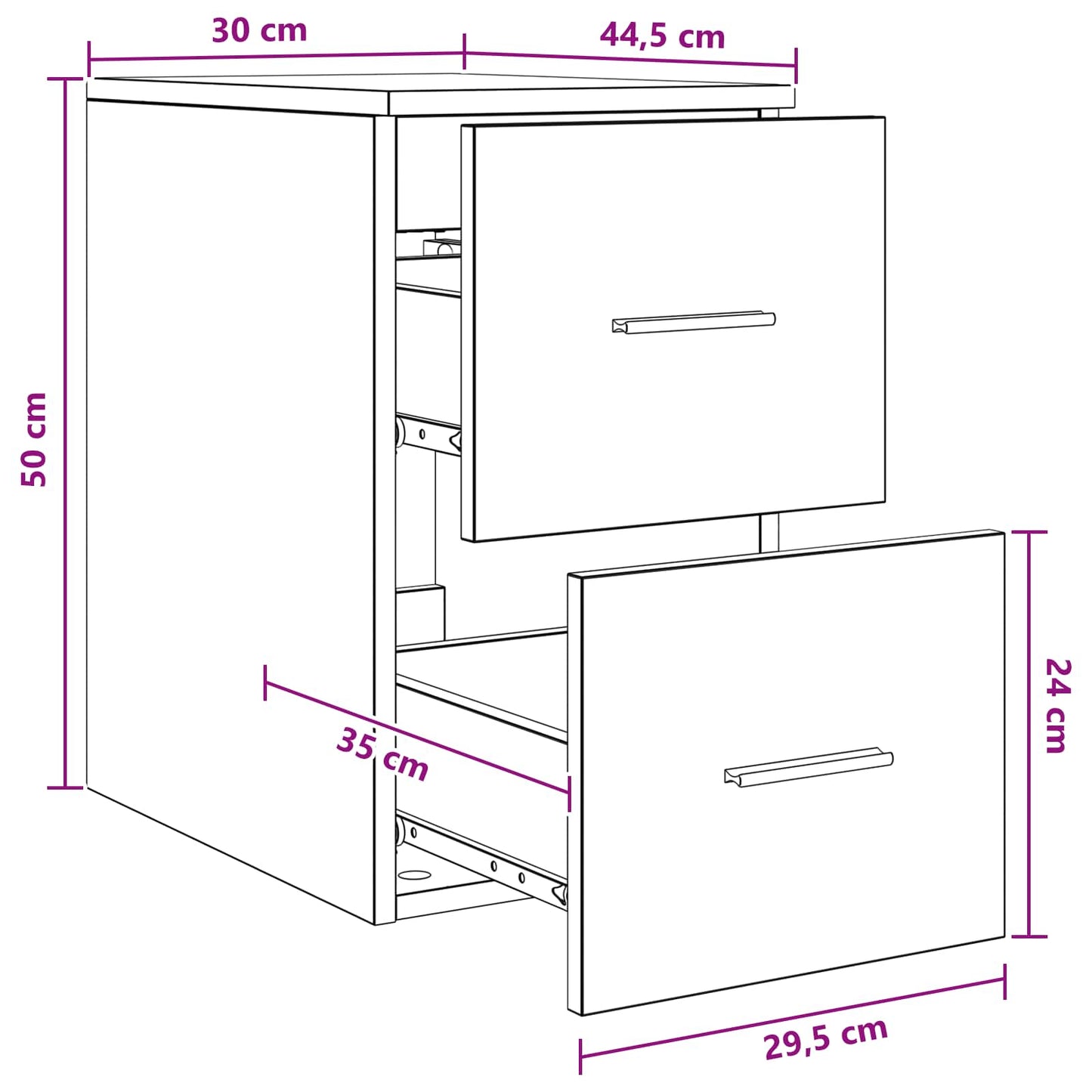 vidaXL Ντουλάπι Μπάνιου Ενδιάμεσο Γκρι Sonoma 30 x 44,5 x 50 εκ.