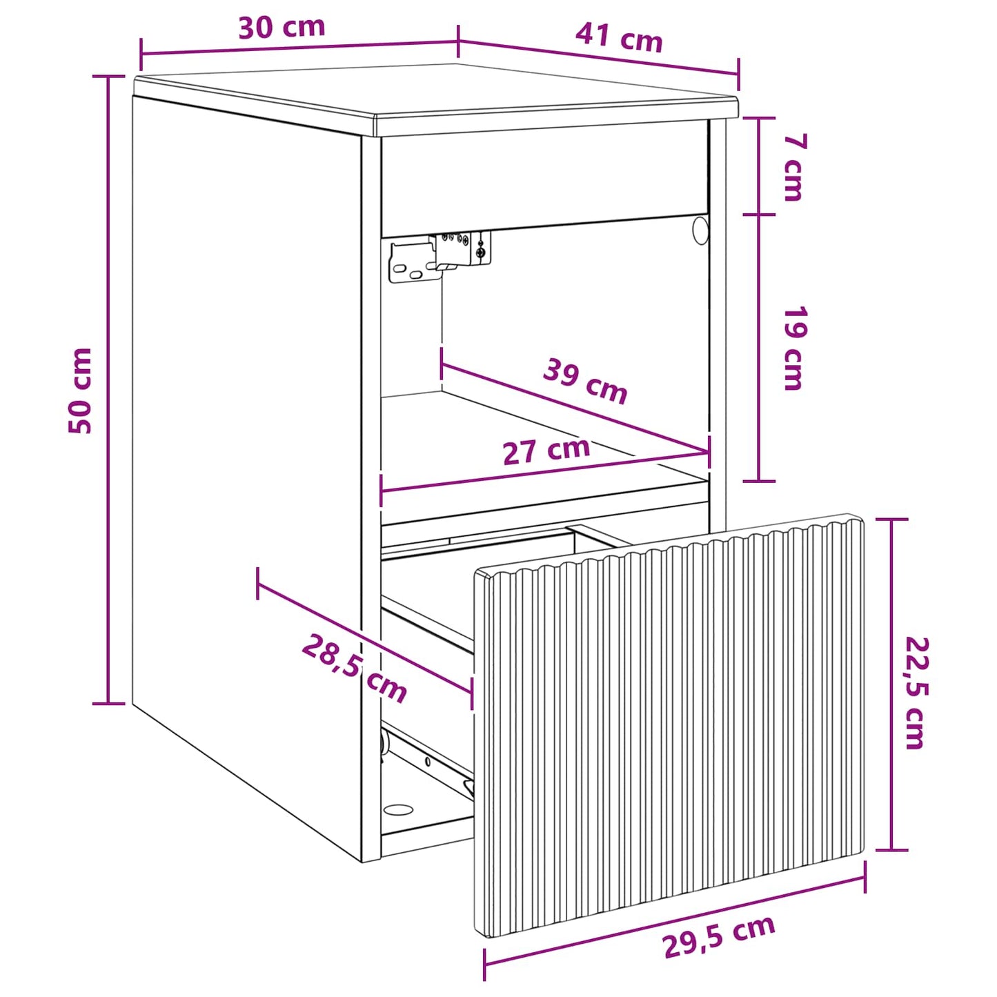 vidaXL Ντουλάπι Μπάνιου Sonoma Δρυς 30 x 41 x 50 εκ.
