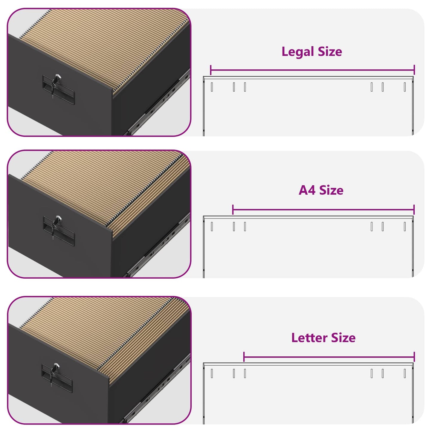 vidaXL Ντουλάπα Αρχείων με συρτάρι 2 pcs Μαύρο 44 x 50 x 106.5 εκ