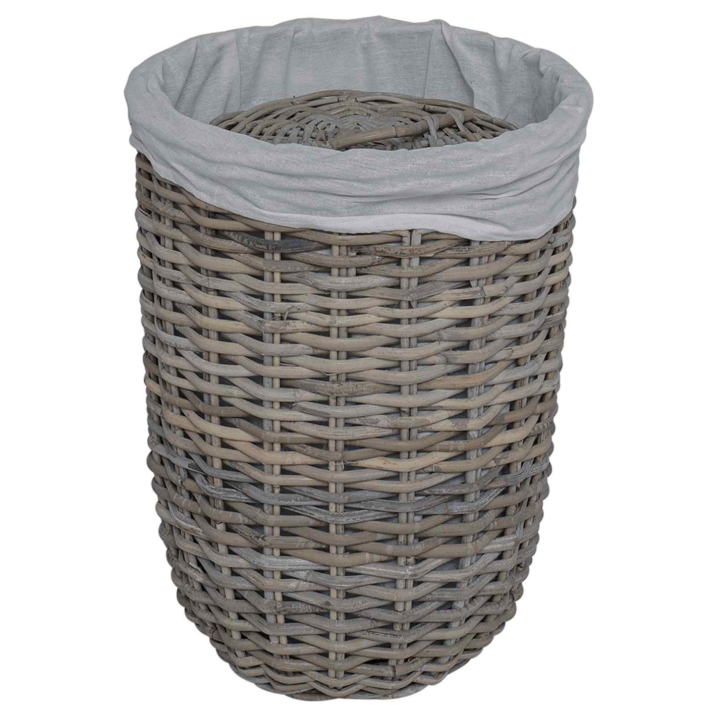 vidaXL Καλάθι Ρούχων με Καπάκι 2 pcs Γκρίζο Kubu Ρατάν Κούμπου