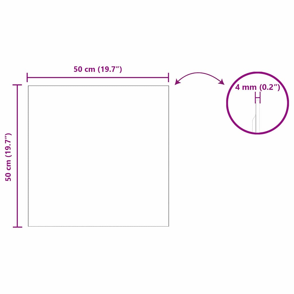 vidaXL Καθρέφτης τοίχου 50 x 50 cm σκληρυμένο γυαλί