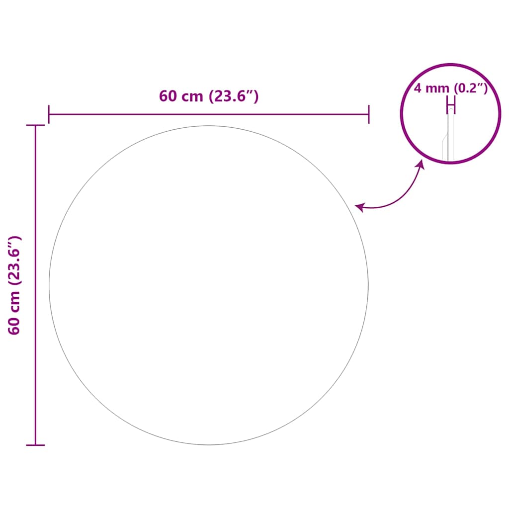 vidaXL Καθρέφτης τοίχου Ø 60 cm σκληρυμένο γυαλί