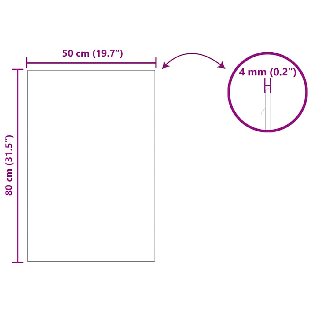 vidaXL Καθρέφτης τοίχου 50 x 80 cm σκληρυμένο γυαλί
