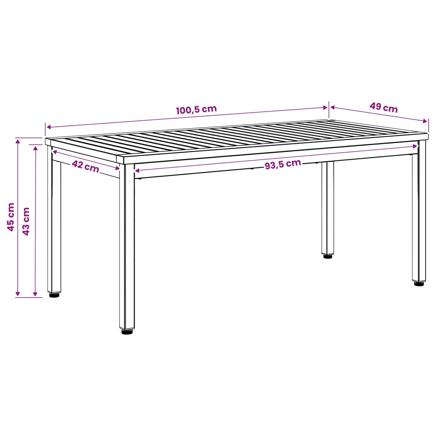vidaXL Τραπεζάκι σαλονιού Λευκό 50 x 100,5 x 45 εκ.