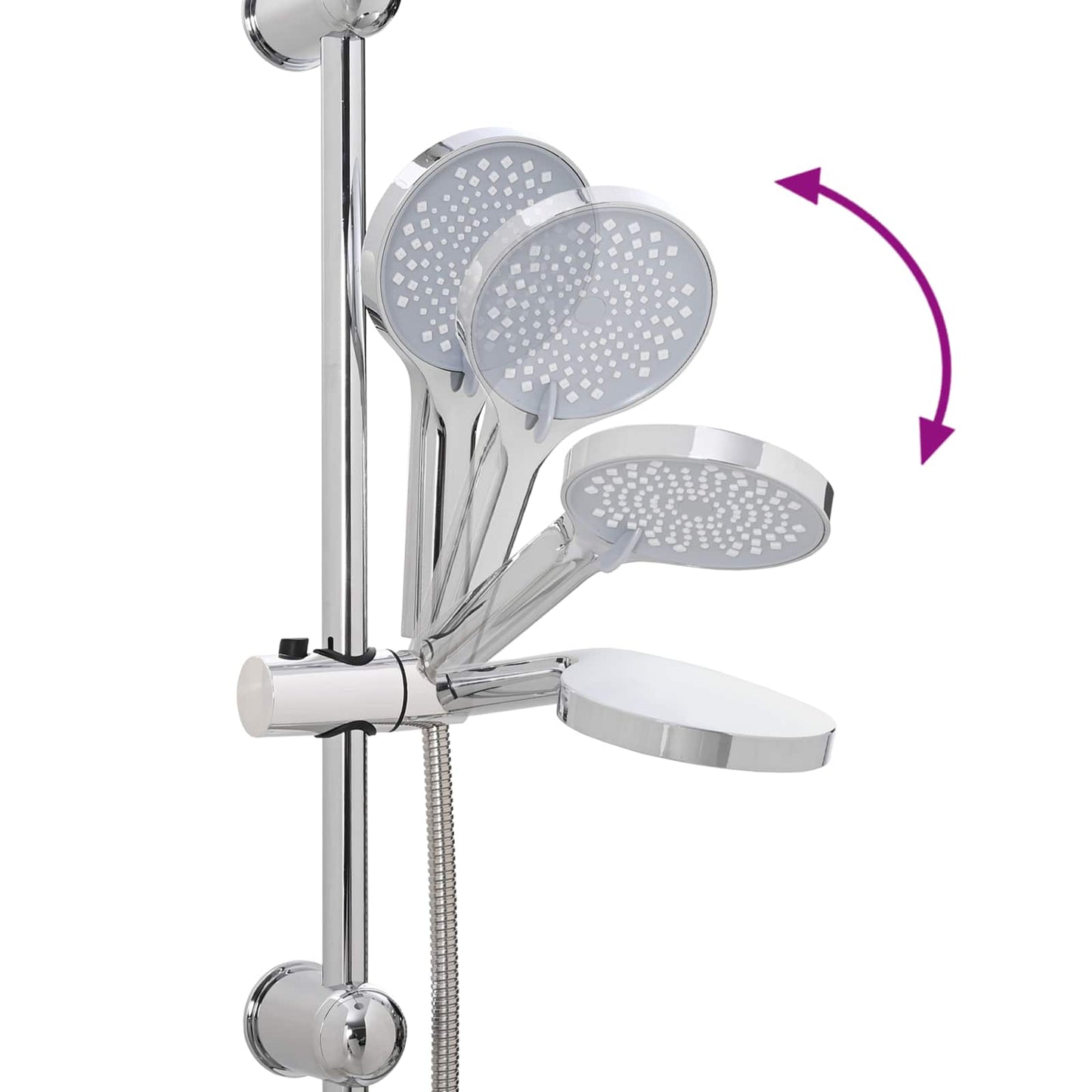 vidaXL Σύστημα Ντους Ασημί 45 x 20 x 96 εκ. Ορείχαλκος, Sus201 και ABS