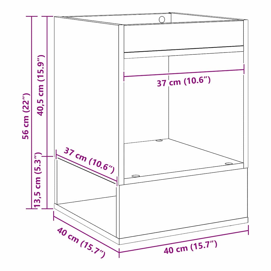 vidaXL End Table 2 pcs Μαύρη Οξυά 40 x 40 x 56 εκ. Επεξεργασμένο ξύλο
