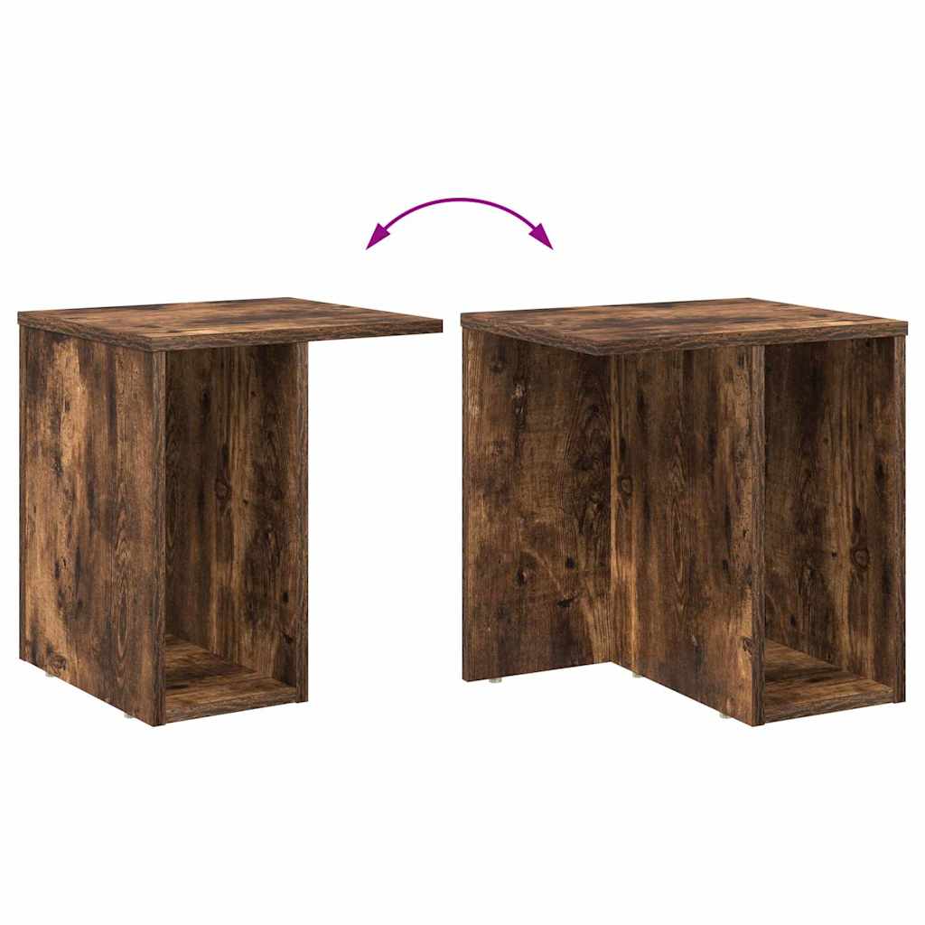 vidaXL End Table 2 τμχ. Καπνιστό Δρύς 37 x 32 x 40 εκ
