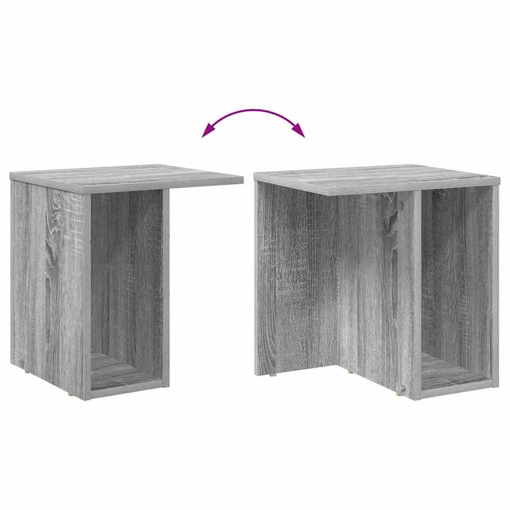vidaXL End Table 2 pcs Γκρίζο Σονομα 37 x 32 x 40 εκ