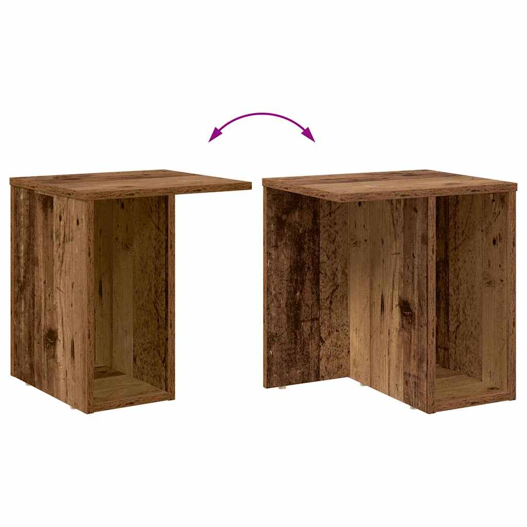 vidaXL End Table 2 pcs Παλιό ξύλο 37 x 32 x 40 εκ Επεξεργασμένο ξύλο