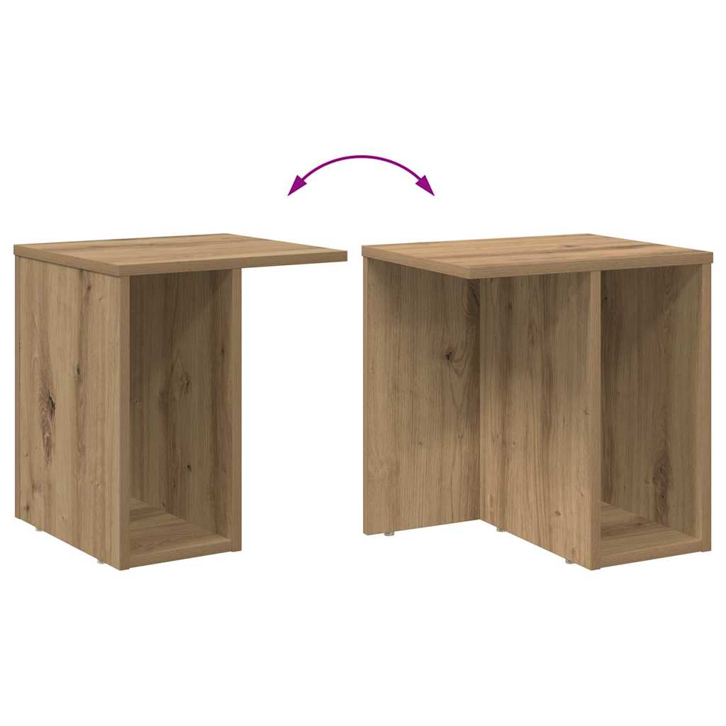 vidaXL End Table 2 pcs Artisan Oak 37 x 32 x 40 εκ Επεξεργασμένο ξύλο