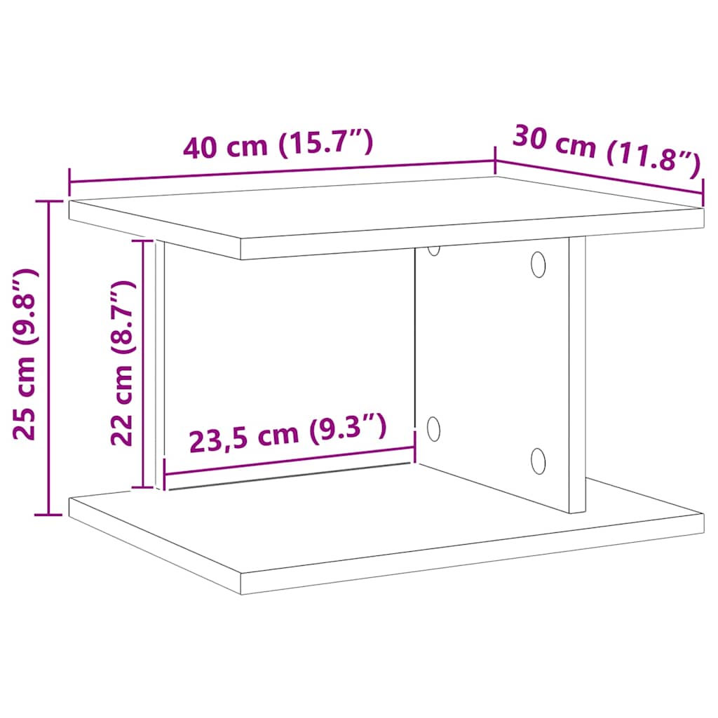vidaXL Κομοδίνο Γκρι Sonoma 40 x 30 x 25 εκ Επεξεργασμένο Ξύλο