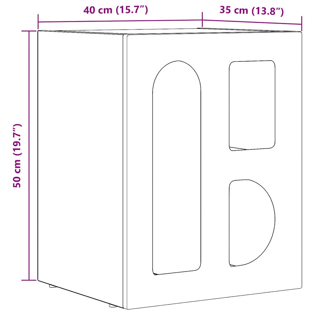 vidaXL Κομοδίνο Καπνιστό Δρύς 40 x 35 x 50 εκ. Επεξεργασμένο ξύλο